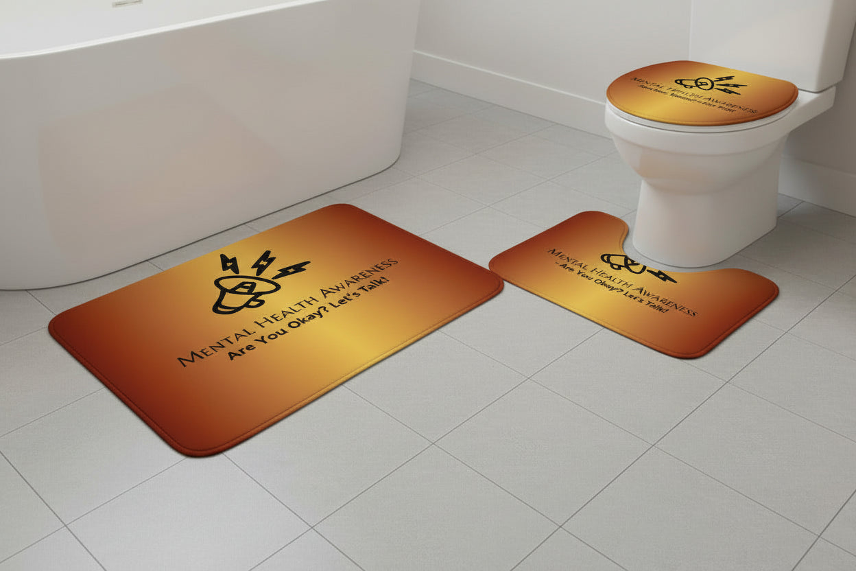 Gold Brown Bathroom Rug Set – Talk It Through Collection